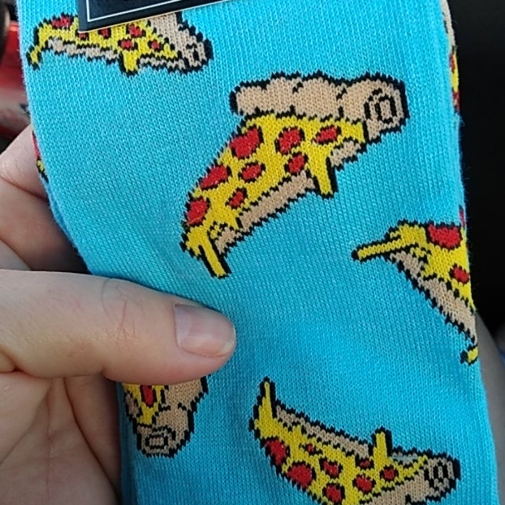 Men's pizza motif socks